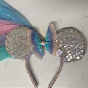 Disney Minnie Ears with butterfly and ribbons